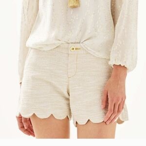 Lilly Pulitzer  Buttercup Gold Metallic Resort Boucle Shorts Sz.0 NWT